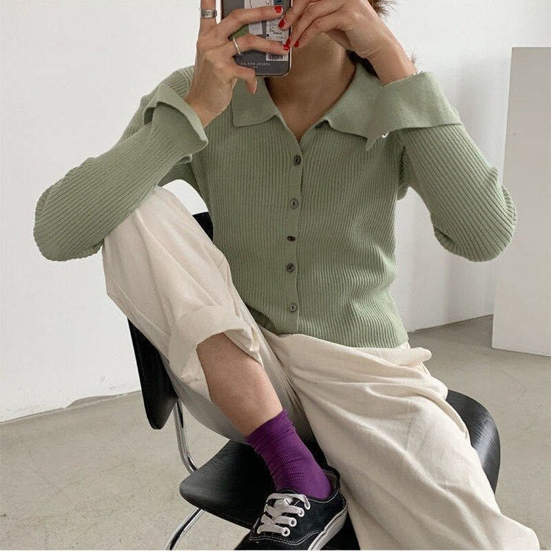 Dünne Bluse mit Knöpfen