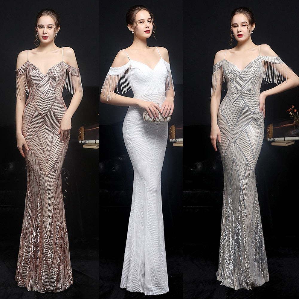 Silver Maxi Elbise
