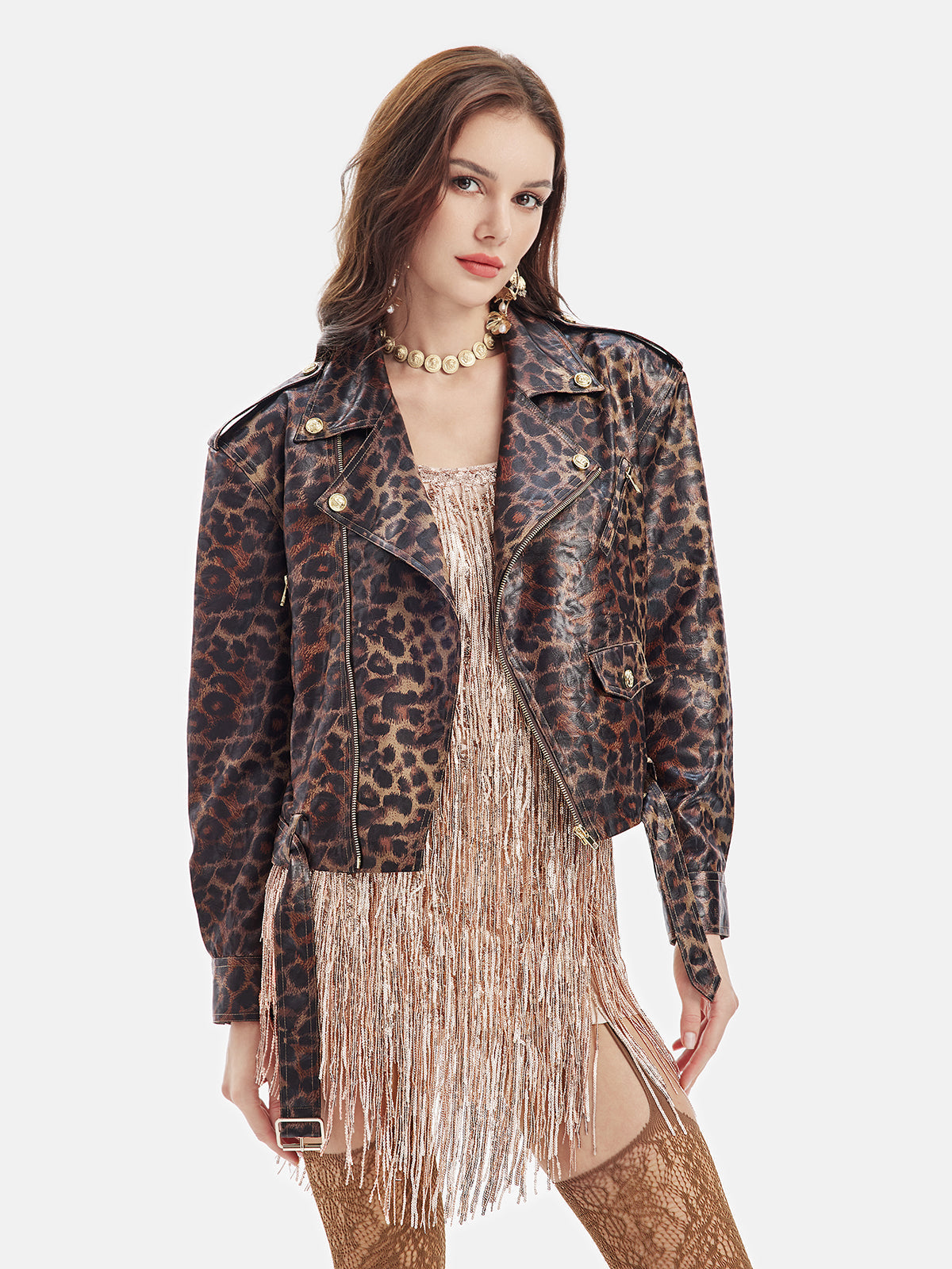Leopard Print Variants Leopard Print Short Trench Coat – ALİSORA