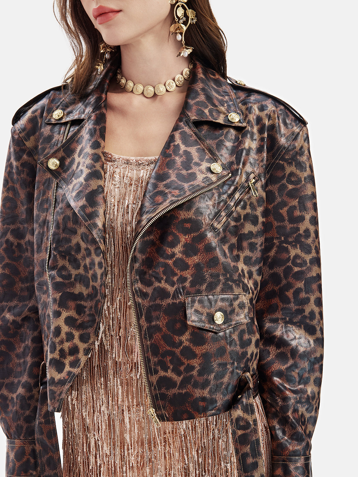 Leopard Print Variants Leopard Print Short Trench Coat – ALİSORA