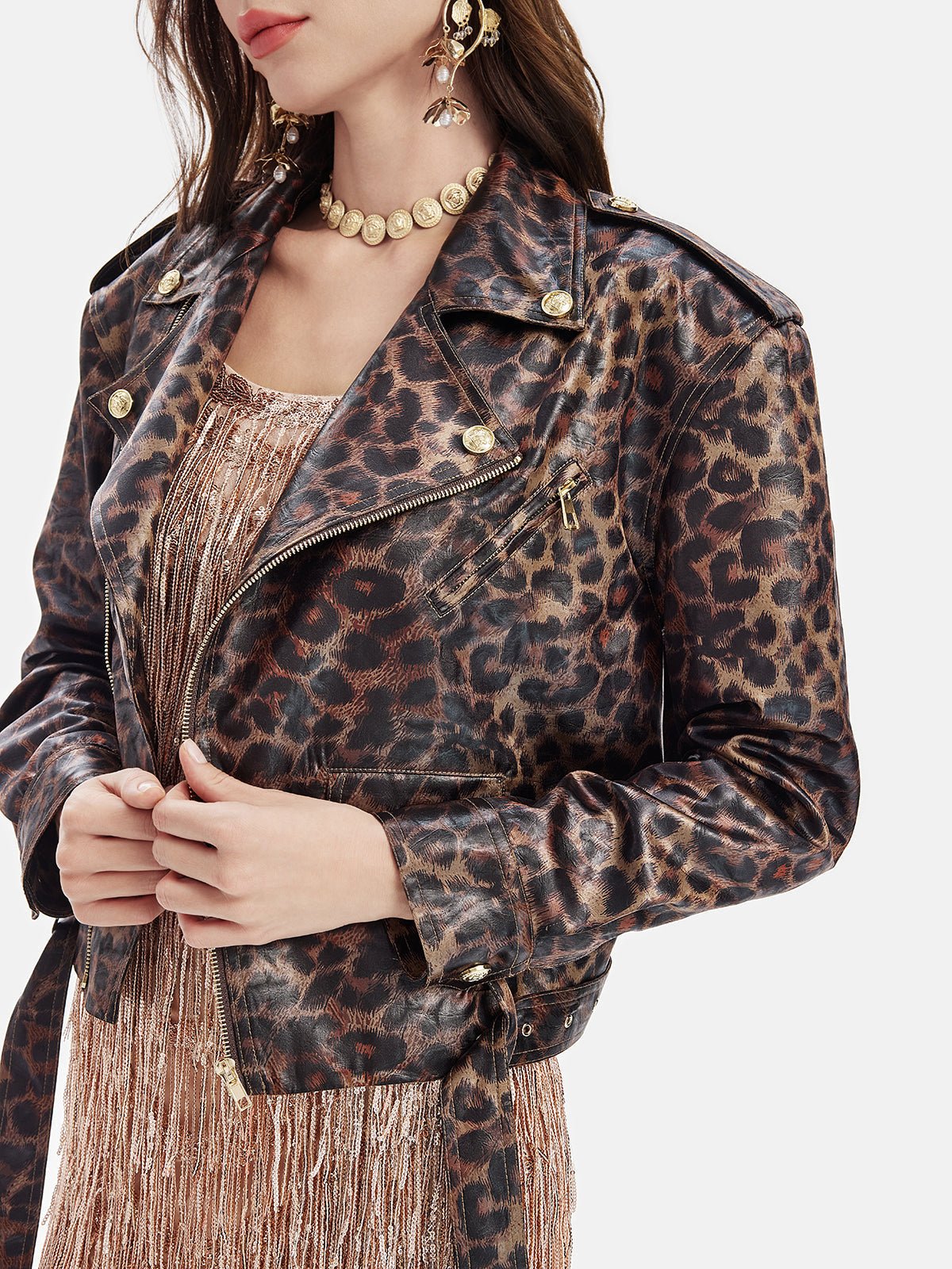 Leopard Print Variants Leopard Print Short Trench Coat – ALİSORA