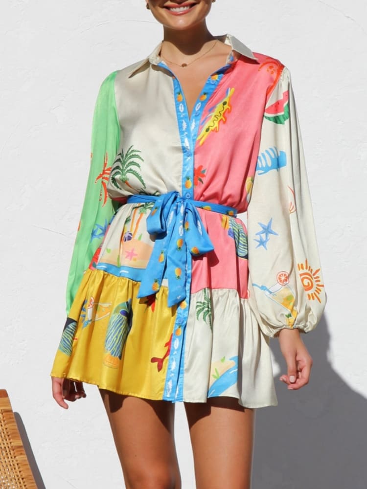 Multicolored Mini Dress 