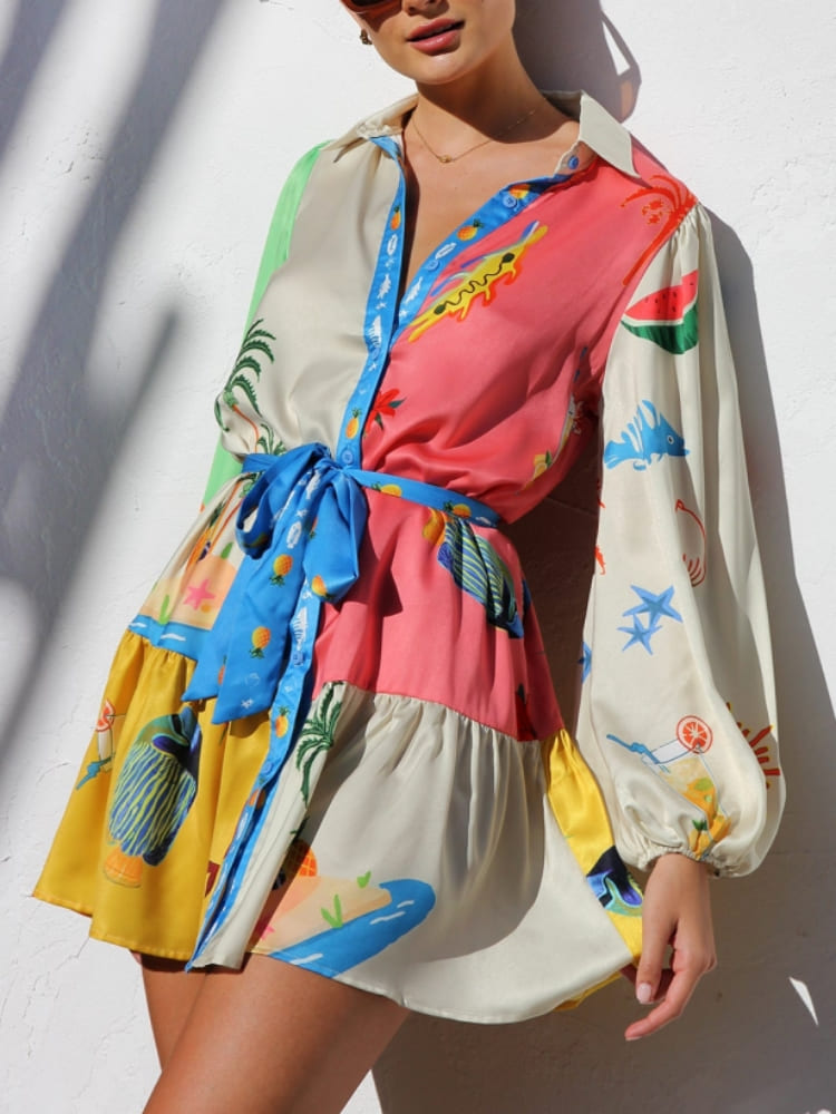 Multicolored Mini Dress 