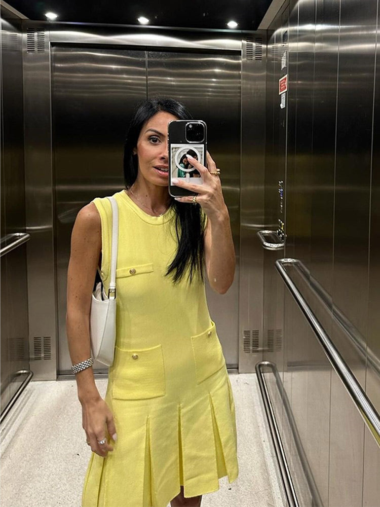 Eddy Minikleid mit Knopfleiste und Taschen 