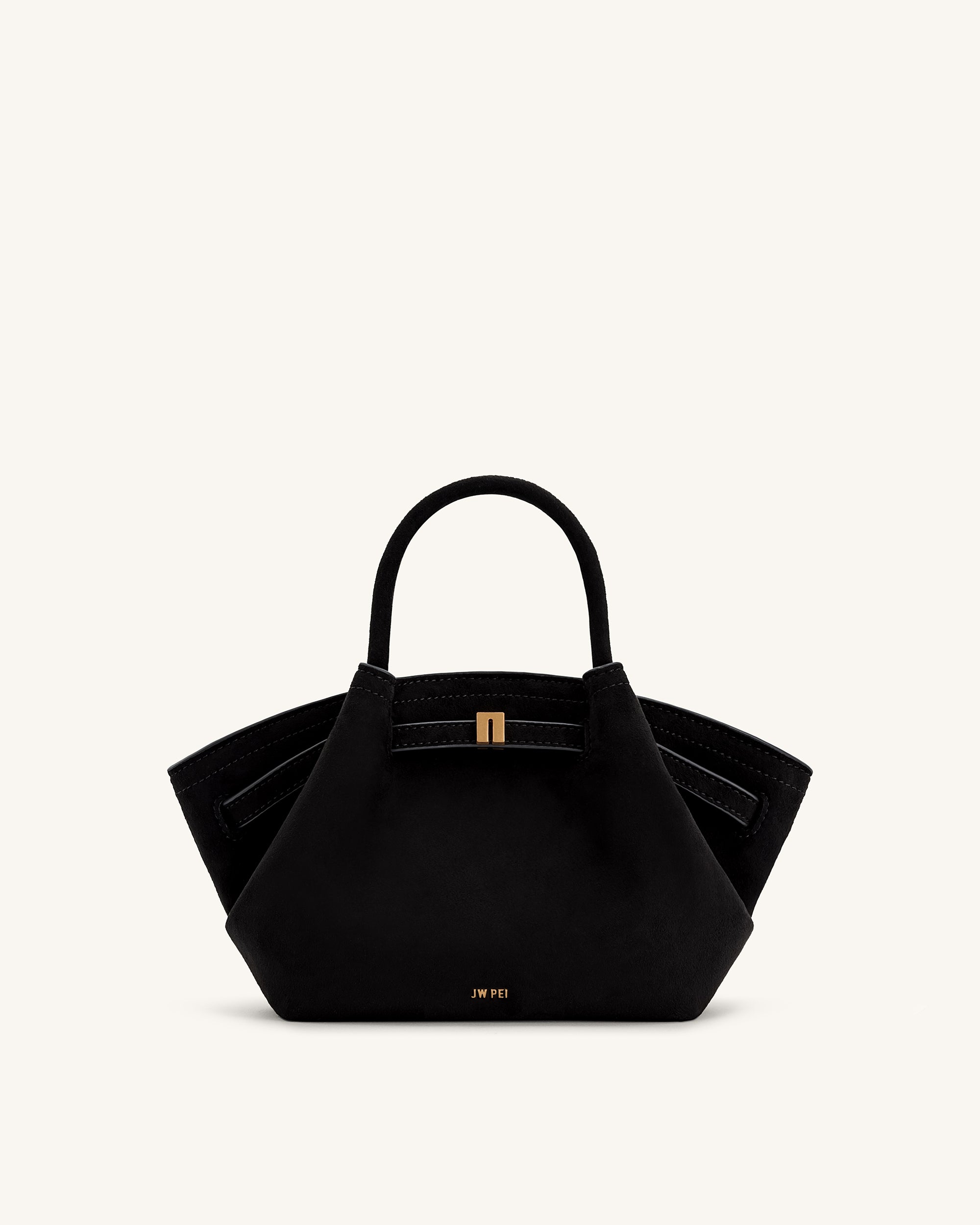 Hana Mini Suni Süet Tote Çanta – Siyah, Çapraz Askılı ve El Çantası