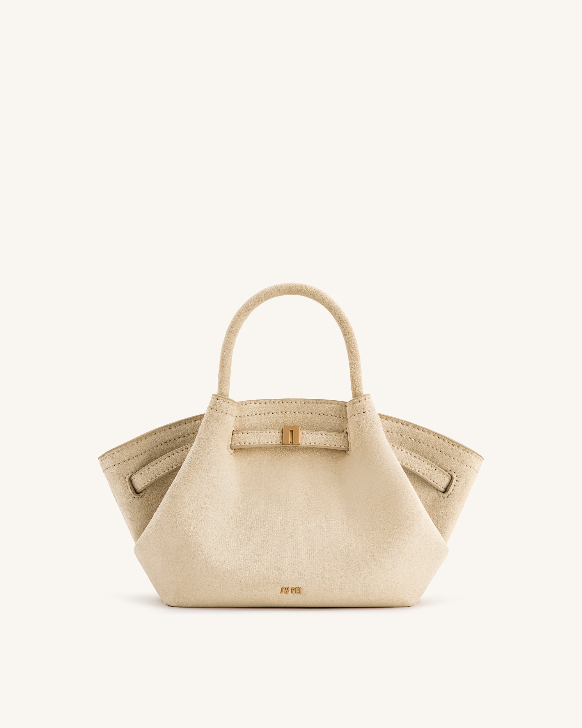 Hana Mini Faux Suede Tote Bag – Off-White, Crossbody and Handbag 