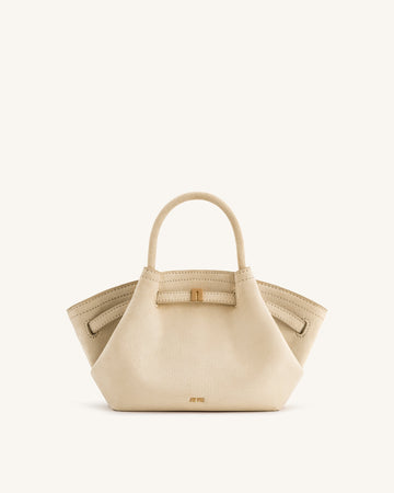 Hana Mini Faux Suede Tote Bag – Off-White, Crossbody and Handbag 