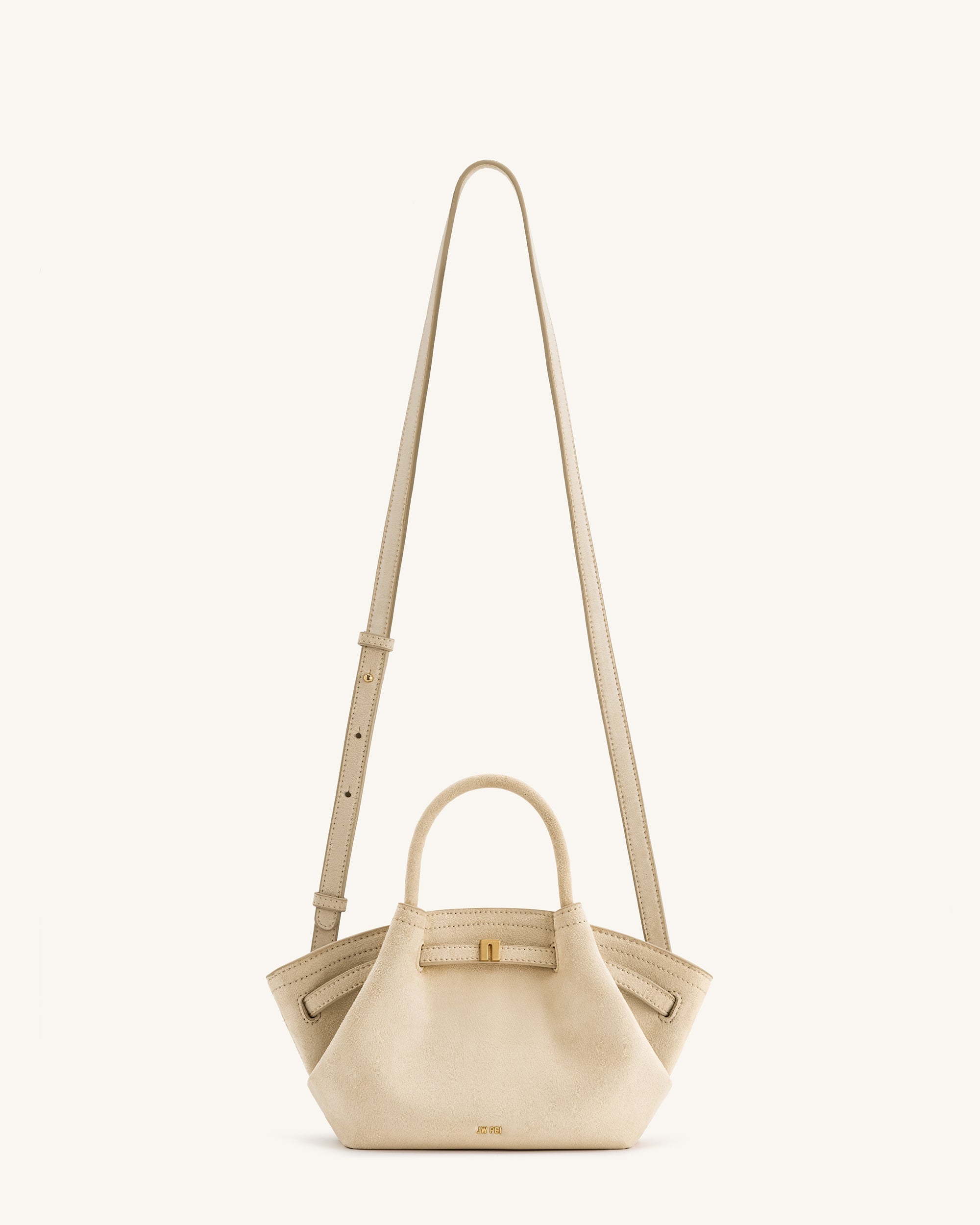 Hana Mini Faux Suede Tote Bag – Off-White, Crossbody and Handbag 