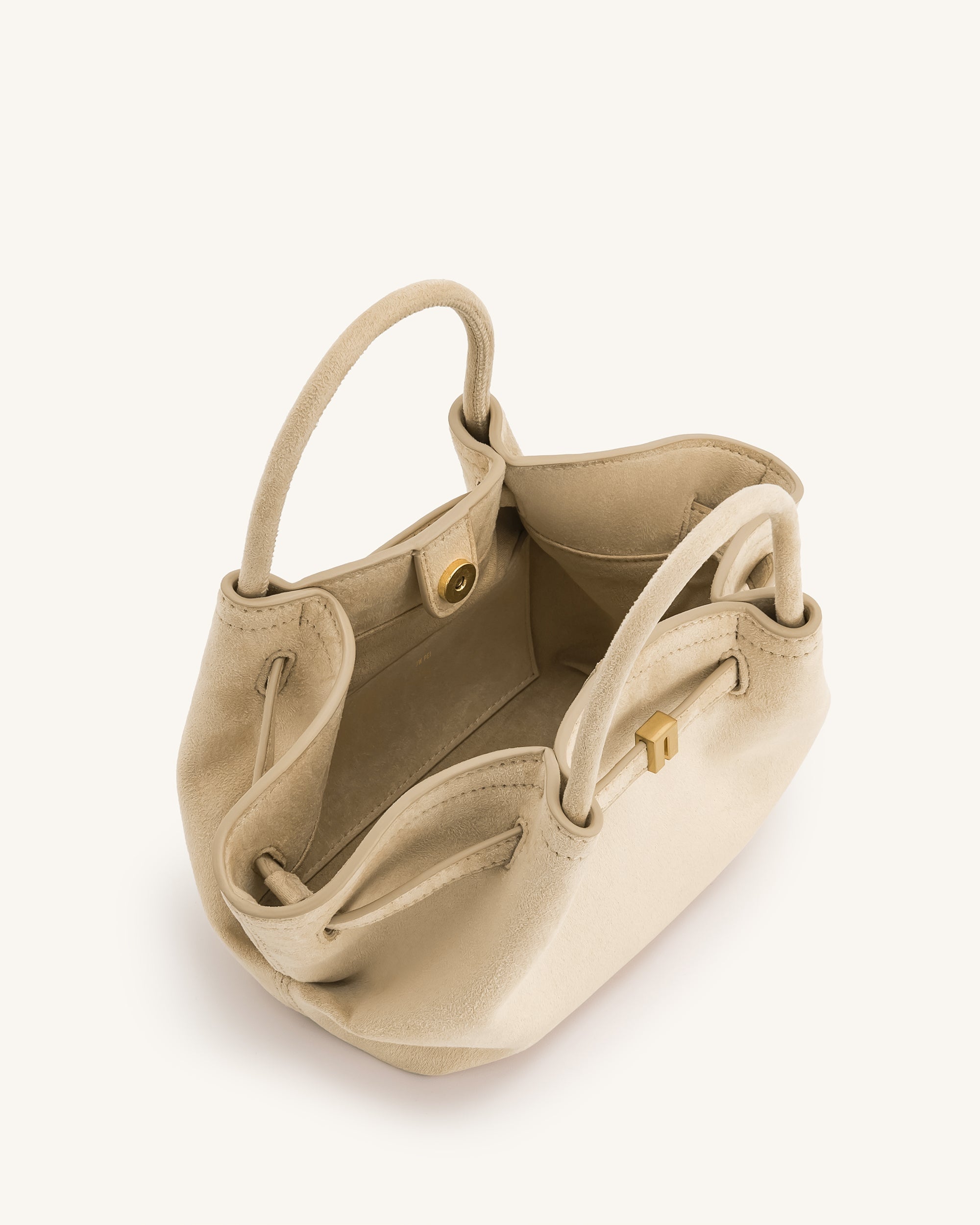 Hana Mini Faux Suede Tote Bag – Off-White, Crossbody and Handbag 