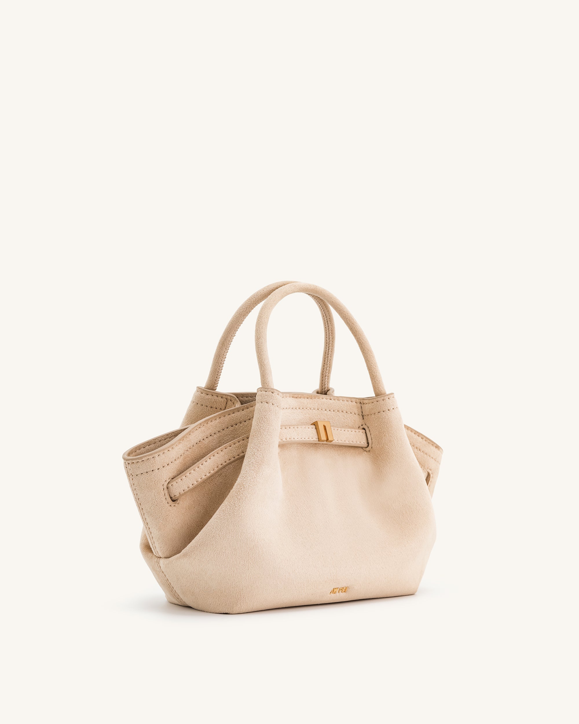Hana Mini Faux Suede Tote Bag – Off-White, Crossbody and Handbag 