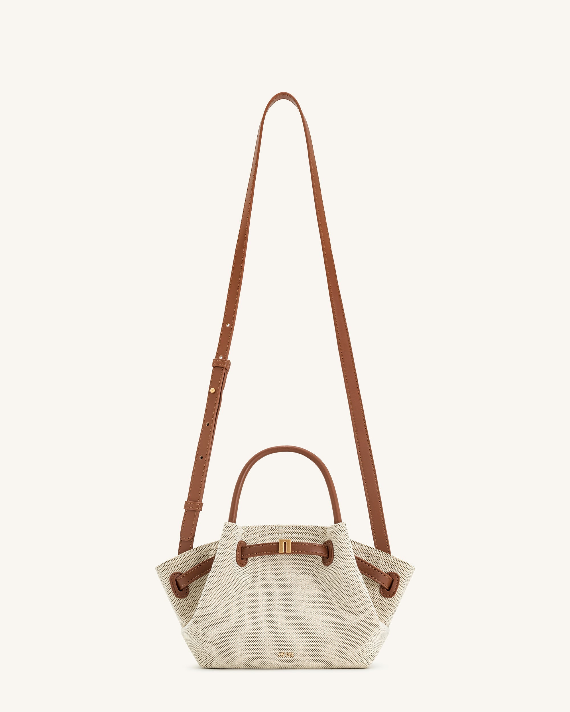 Hana Mini Canvas Tote Bag – Brown, Crossbody and Handbag