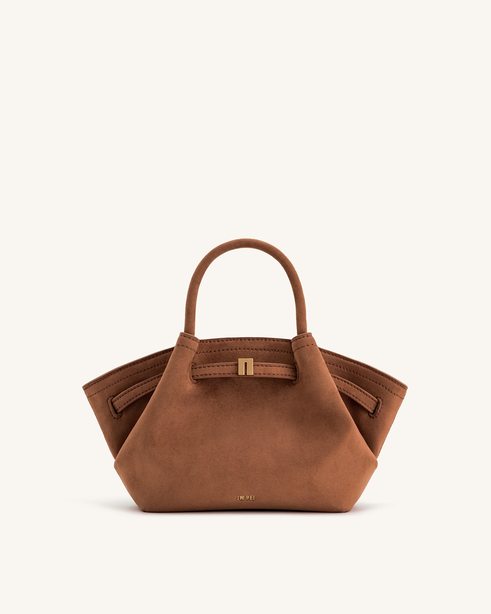 Hana Mini Faux Suede Tote Bag – Brown, Crossbody and Handbag 
