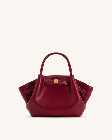 Hana Mini Vegan Deri Tote Çanta – Bordo (Claret), Çapraz Askılı ve El Çantası