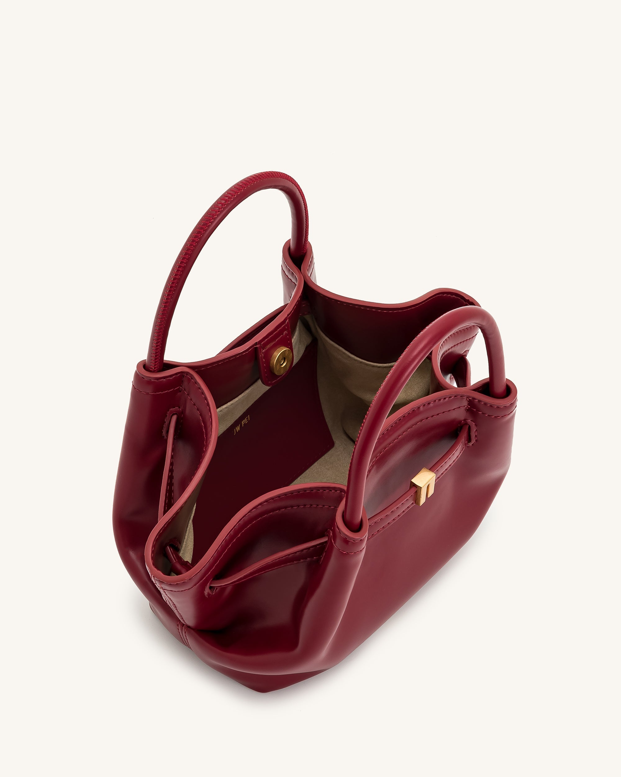 Hana Mini Vegan Deri Tote Çanta – Bordo (Claret), Çapraz Askılı ve El Çantası