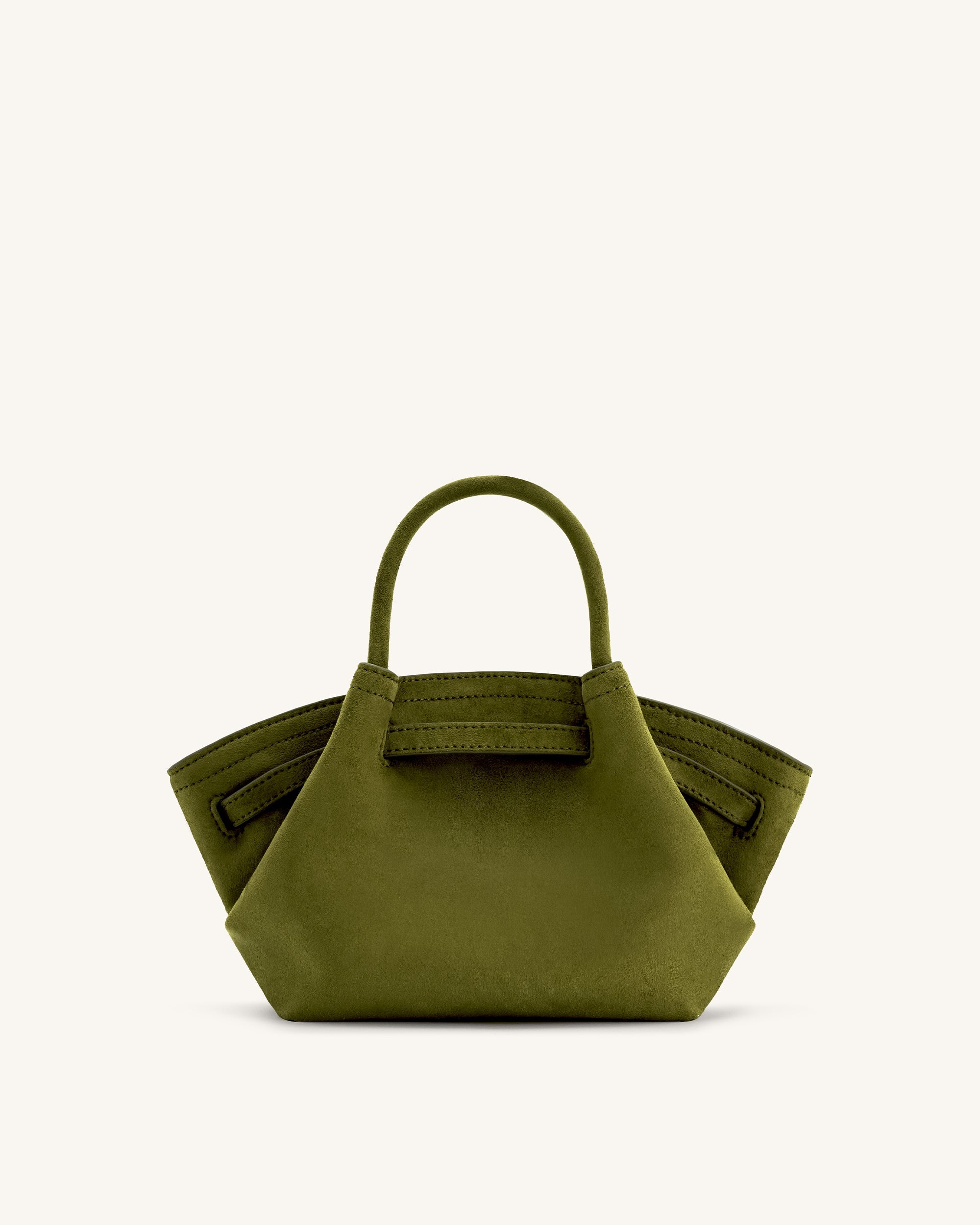 Hana Mini Faux Suede Tote Bag – Dark Olive Green, Crossbody and Handbag 