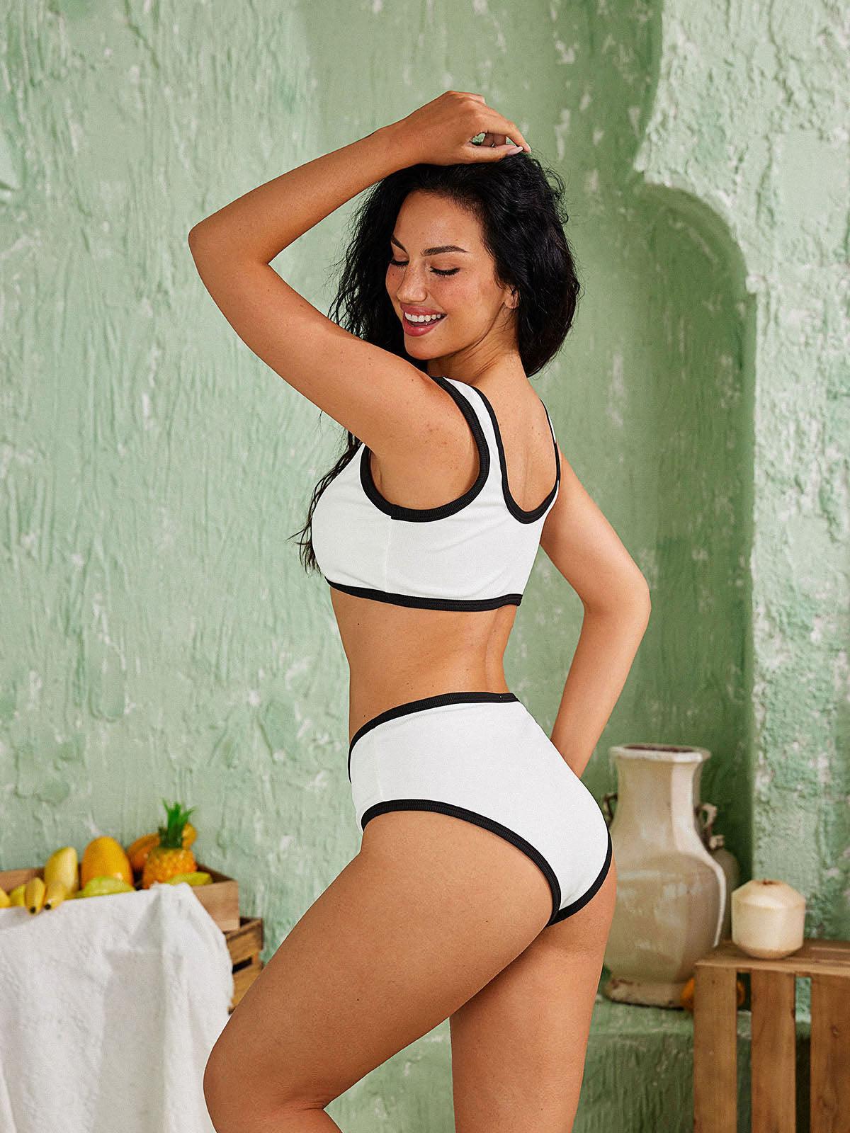 Jacoby Button Bikini İki Parçalı Beyaz Takım