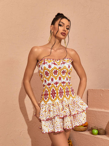 Judson trägerloses Rüschenminikleid