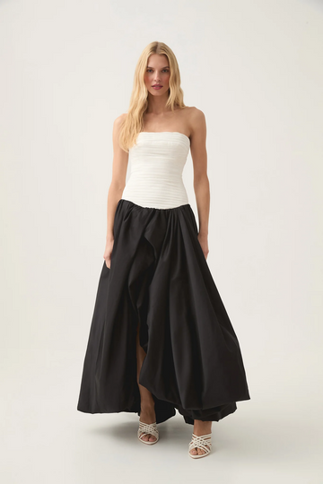 Aje Violette Ballonrock-Maxikleid - Schwarz-Weiß