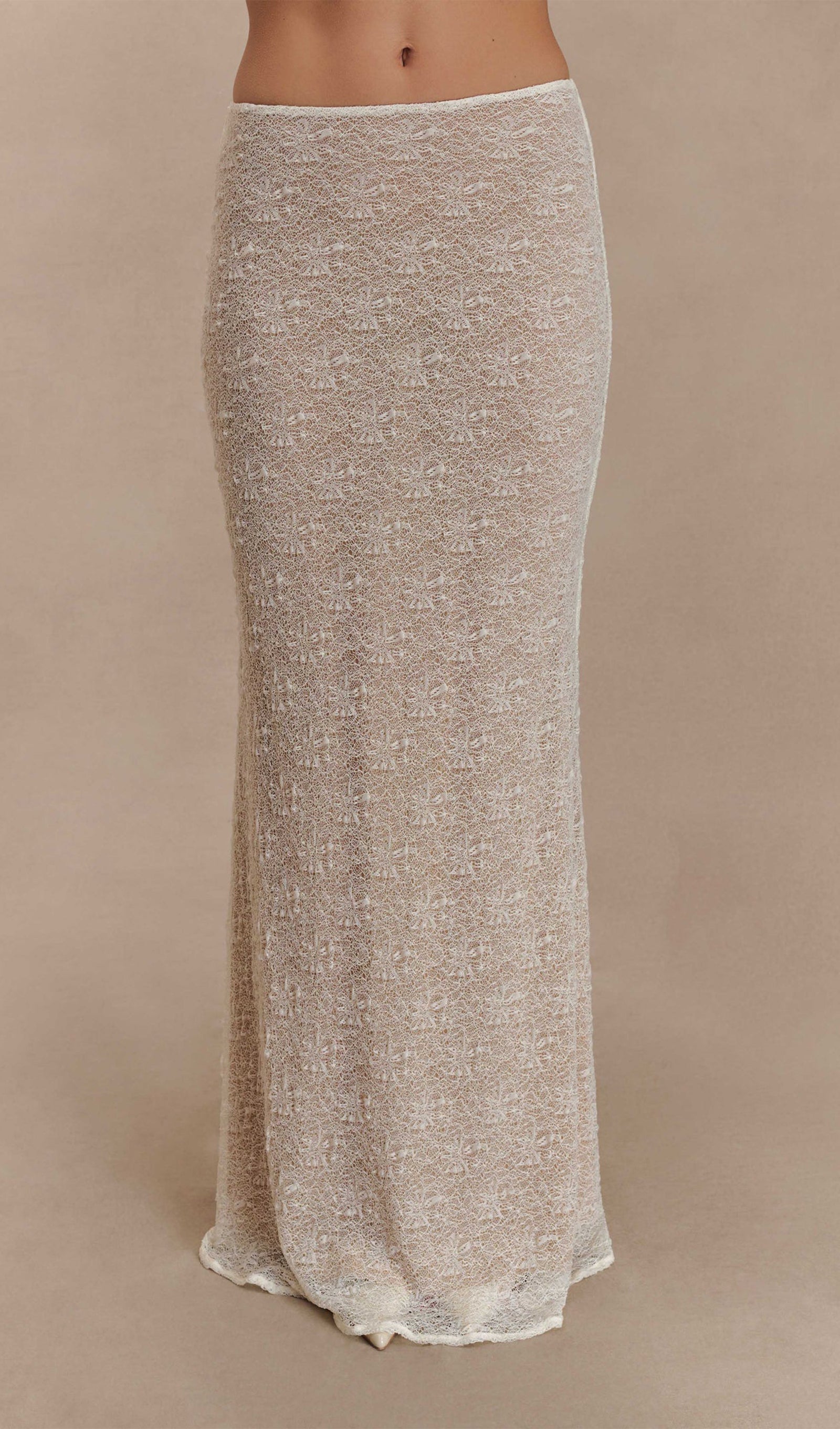 Transparent Lace Maxi Skirt
