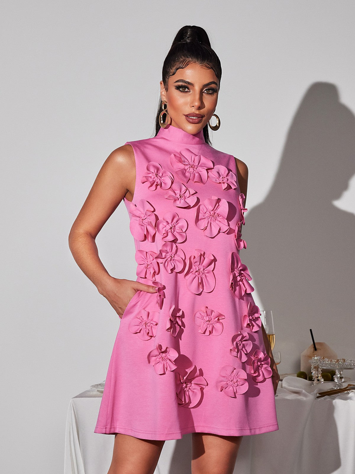 Liluri Sleeveless Floral Mini Dress