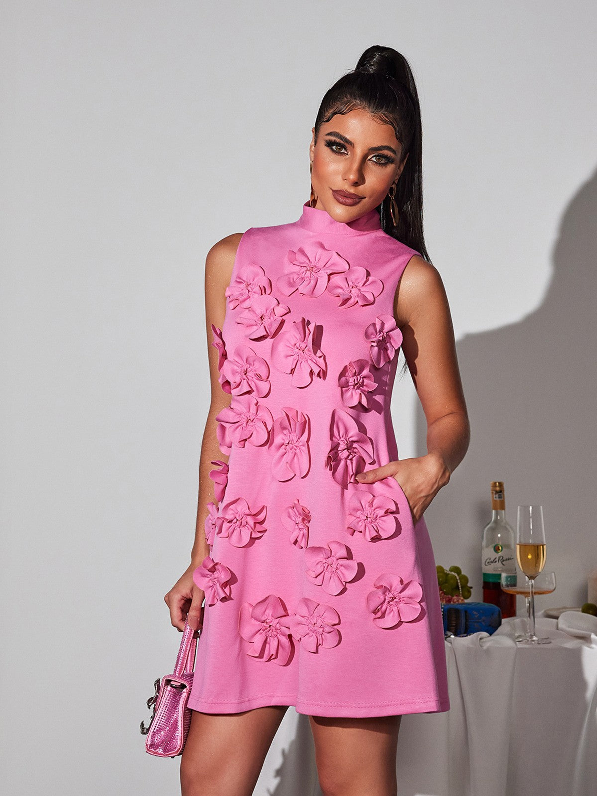 Liluri Sleeveless Floral Mini Dress