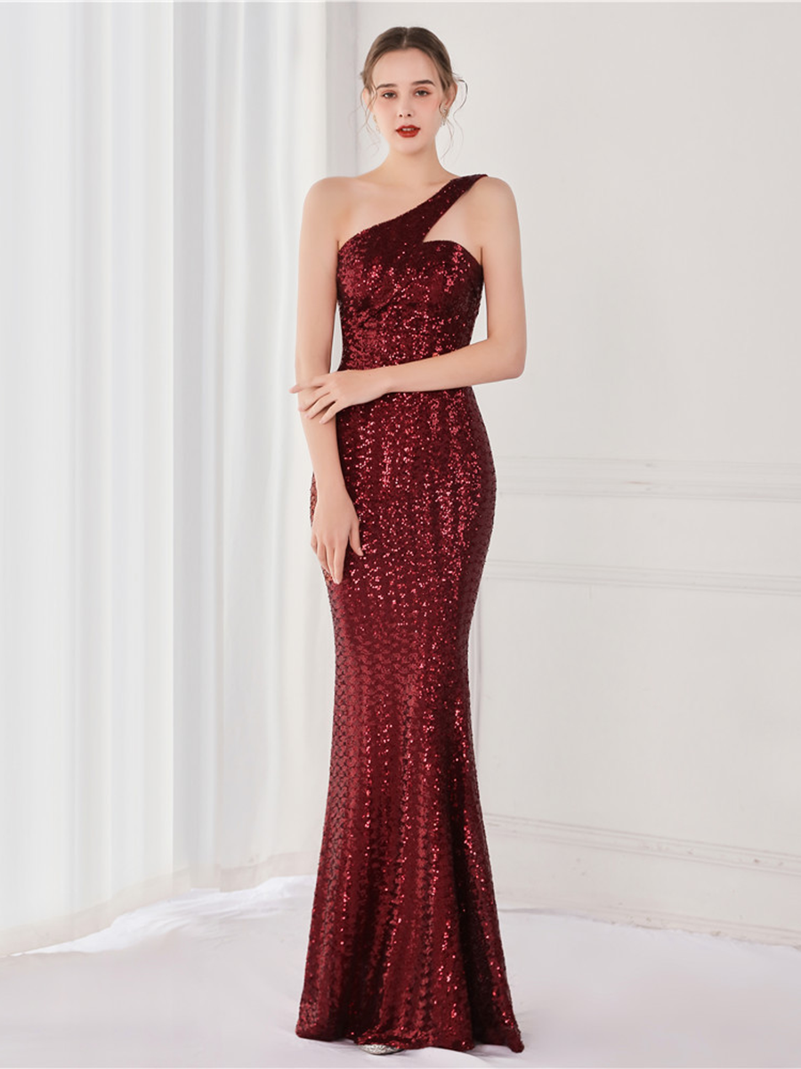 Tiffany Tek Omuzlu Maxi Elbisesi