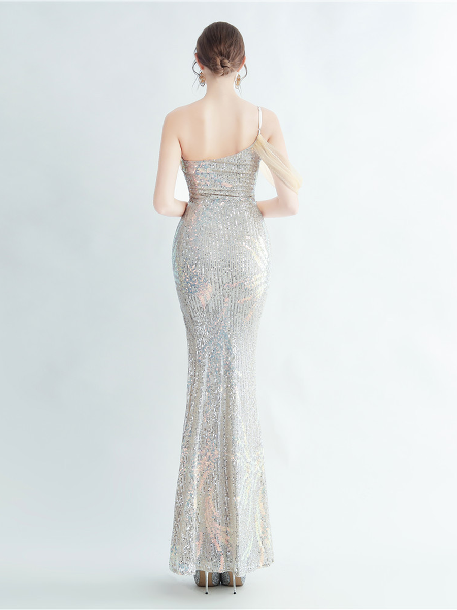 Elegantes Maxikleid Idalia mit Federverzierungen