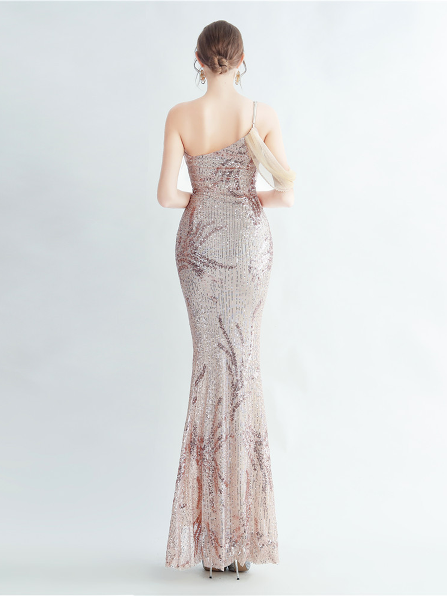 Elegantes Maxikleid Idalia mit Federverzierungen
