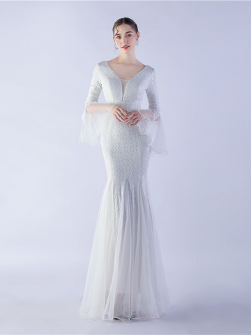 Cyra Ruffled Mermaid Elegant Maxi Dress