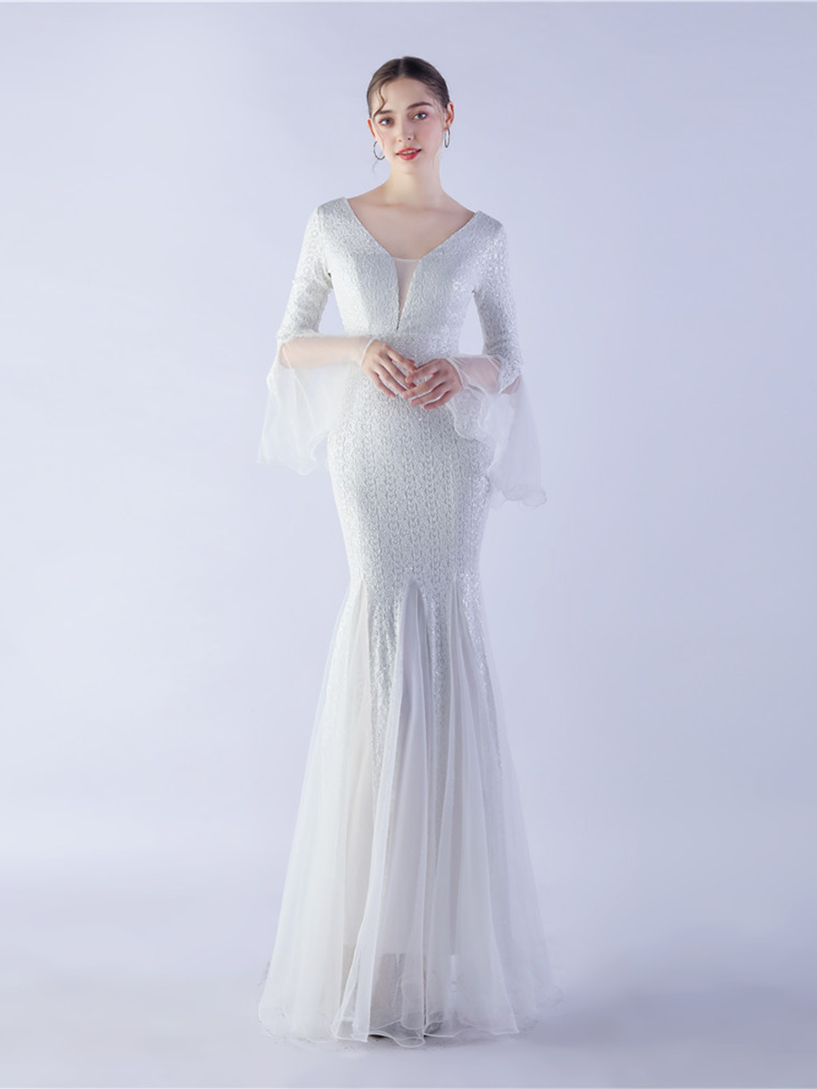 Cyra Ruffled Mermaid Elegant Maxi Dress
