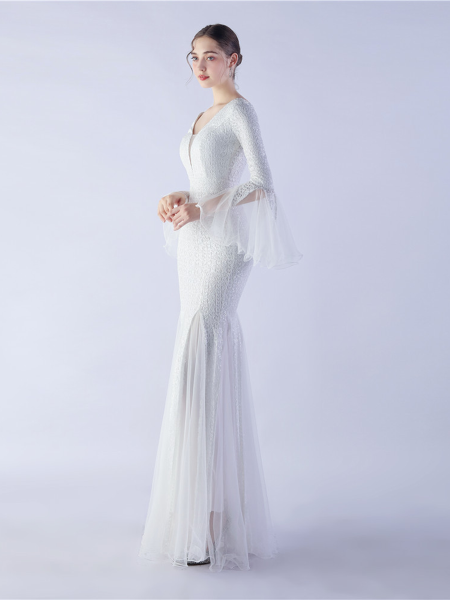 Cyra Ruffled Mermaid Elegant Maxi Dress