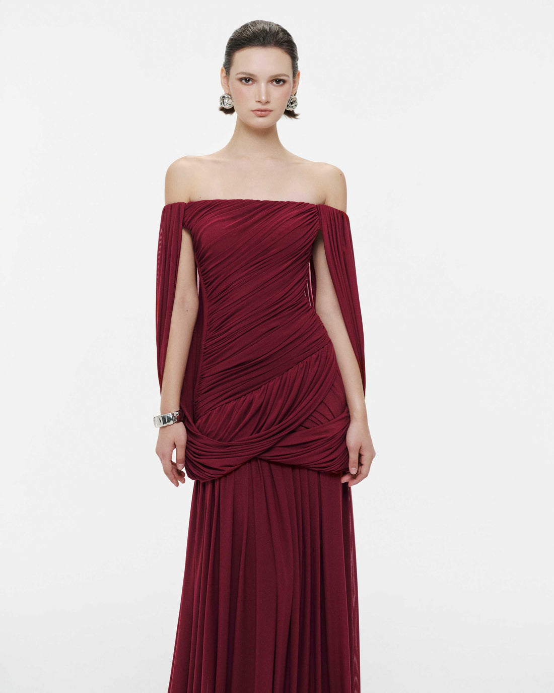 Avril Maxi Elbise-Bordo