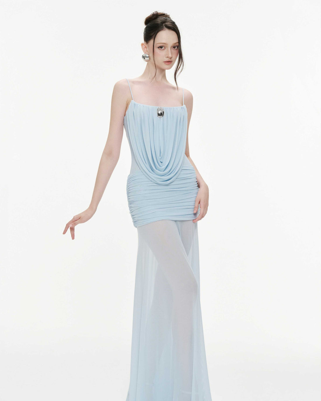 Marigold Maxi Elbise-Mavi
