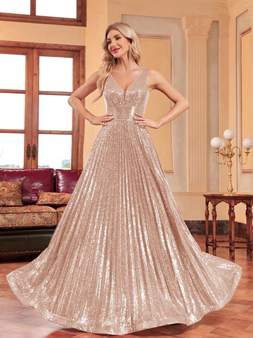 Jaleh Maxikleid mit V-Ausschnitt