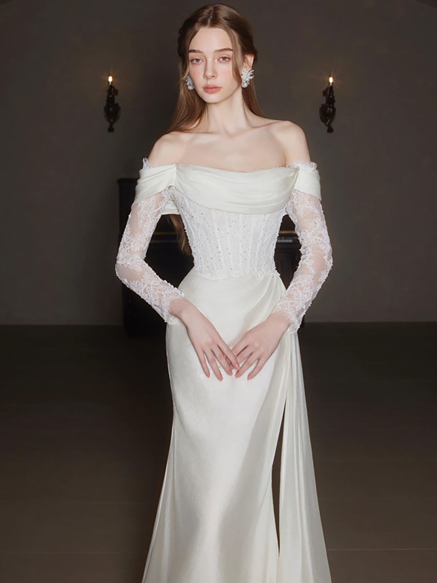 Xanthe Lace Ruched Corset Maxi Dress 