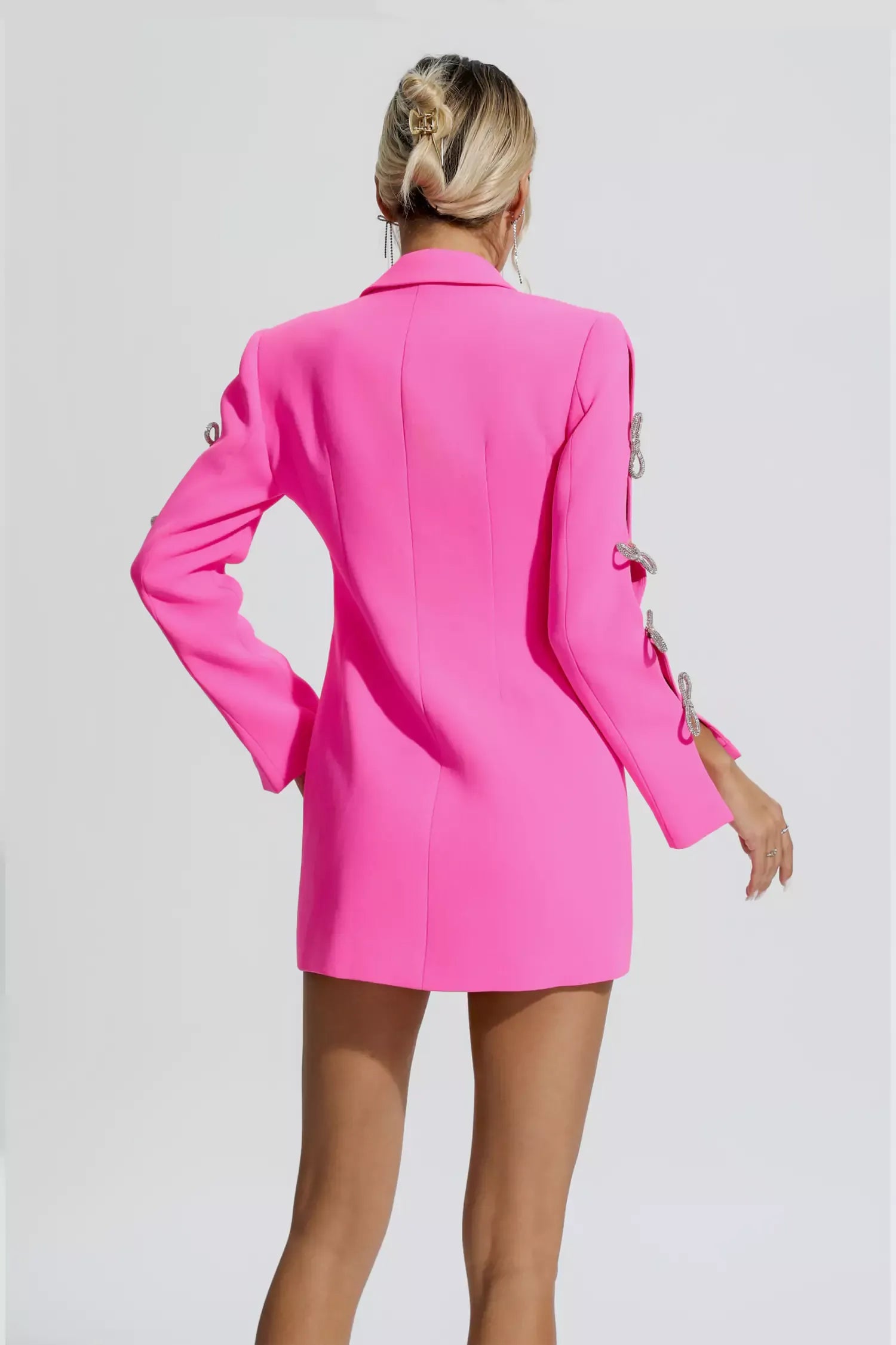 Macie Pembe İnci İşlemeli Mini Etekli Blazer