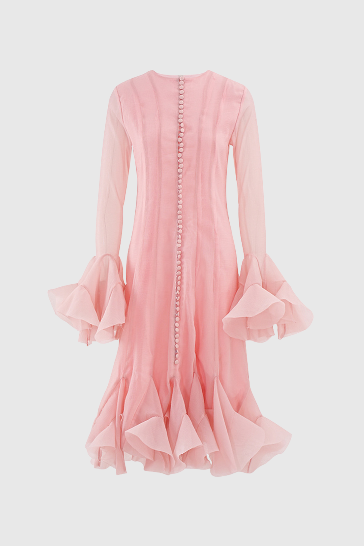 McCarthy File Rüschen-Midikleid Rosa