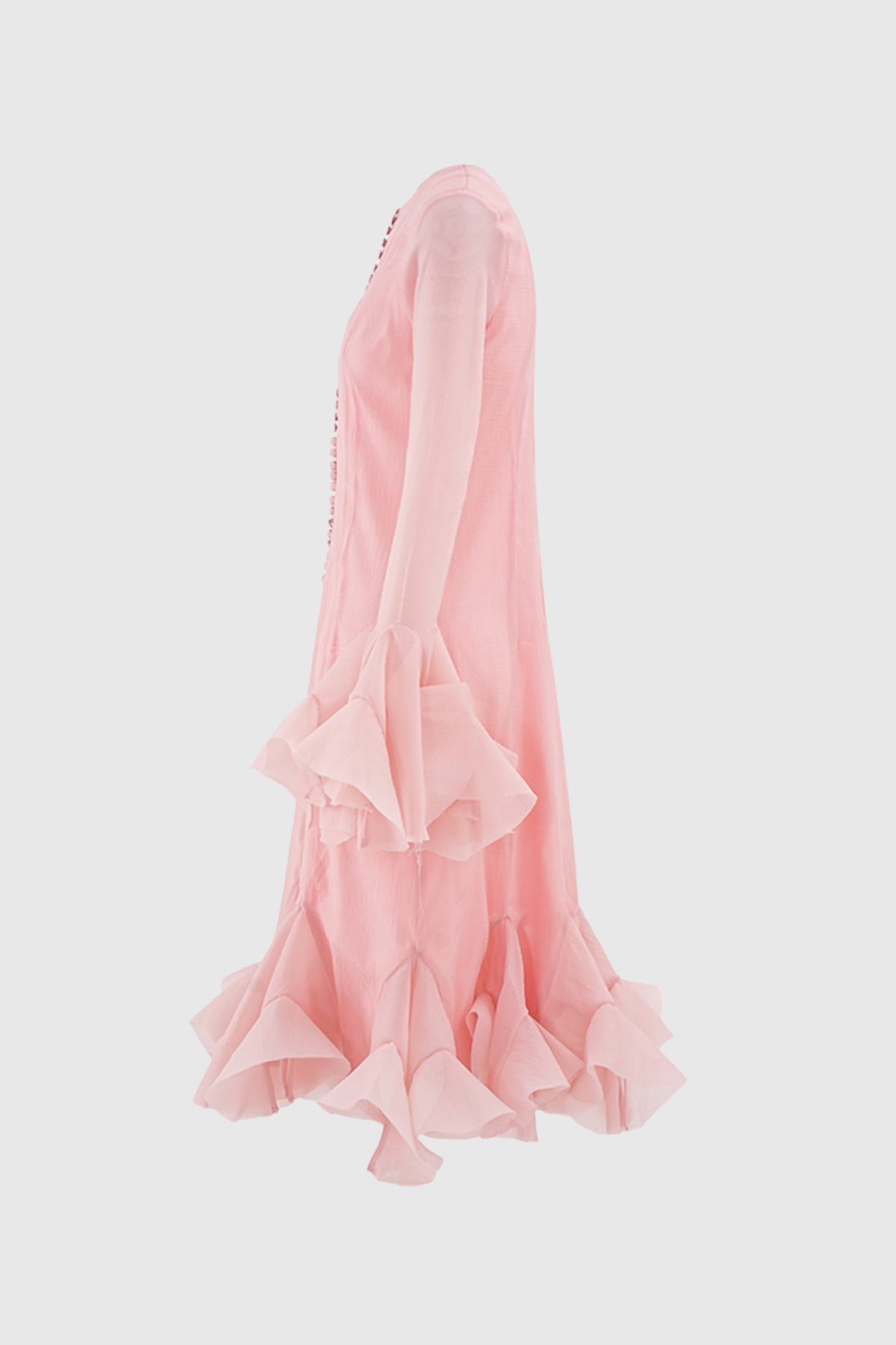 McCarthy File Rüschen-Midikleid Rosa