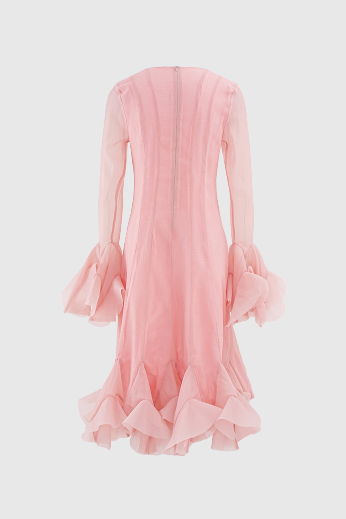 McCarthy File Rüschen-Midikleid Rosa