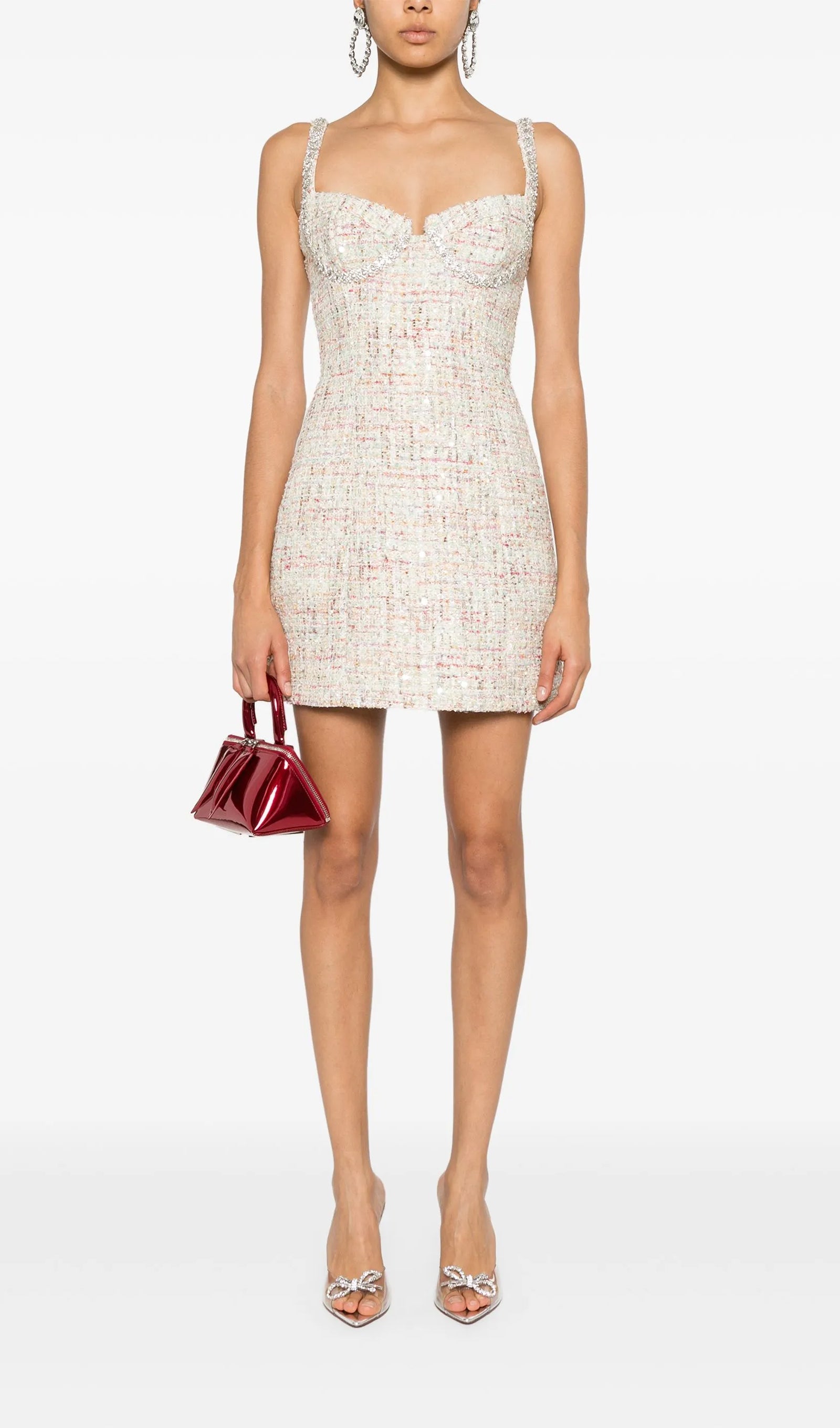 Embroidered Bouclé Mini Dress 