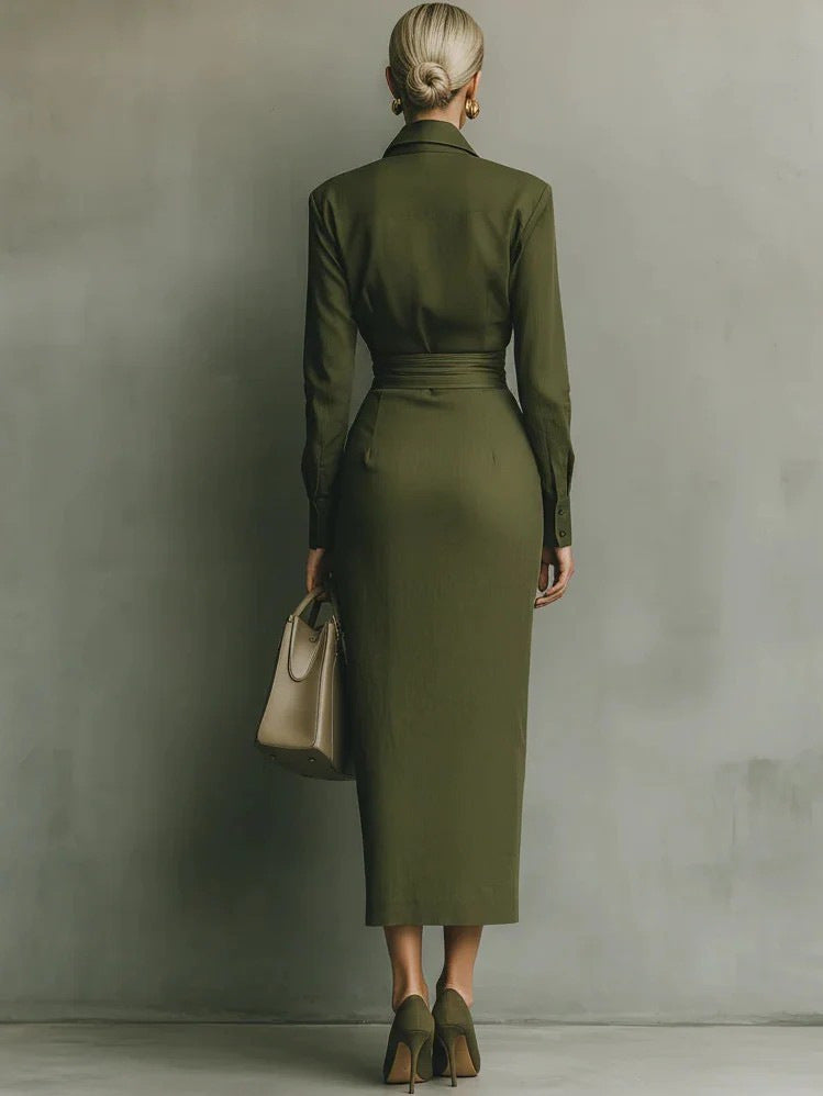 Asmara Tie-Waist Midi Sweater Dress
