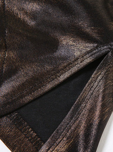 Strapless Pearlescent Crop Blouse