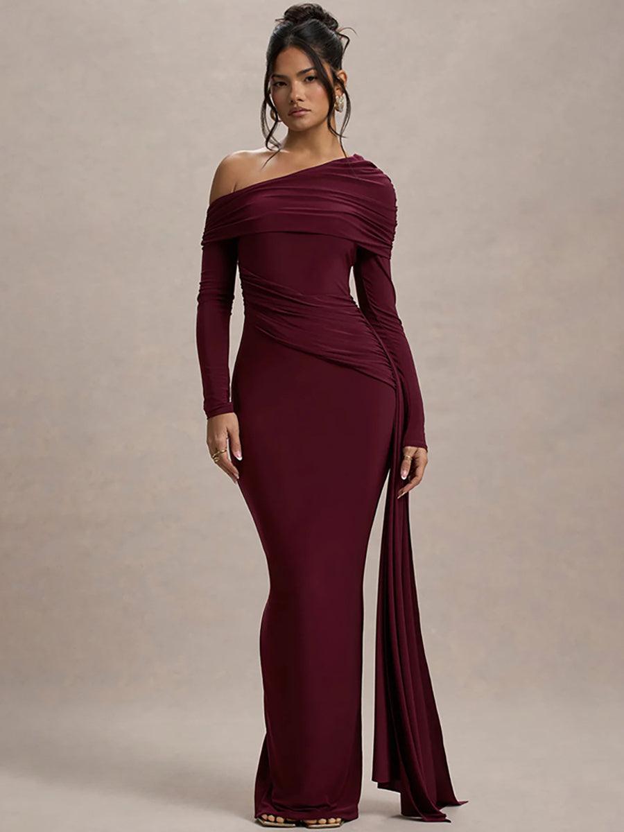 Slash Solid Maxi Elbise