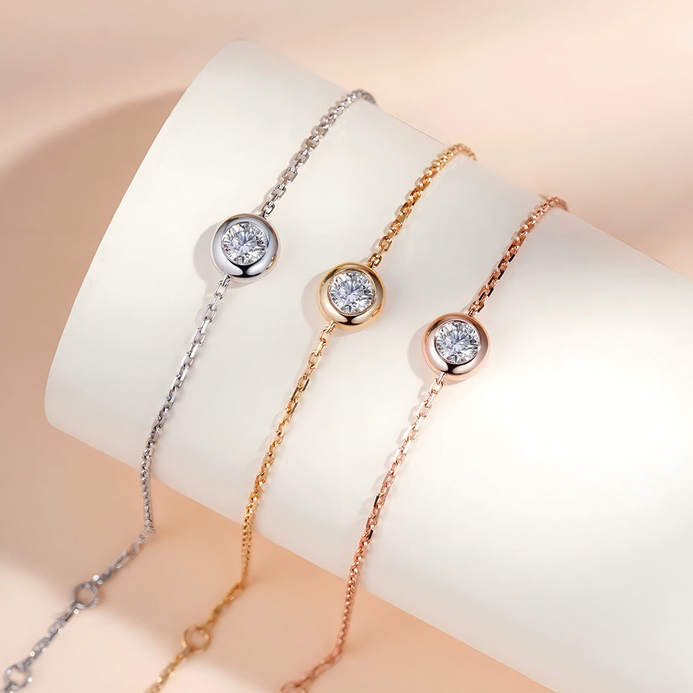 S925 ayar gümüş moissanite kabarcık bileklik