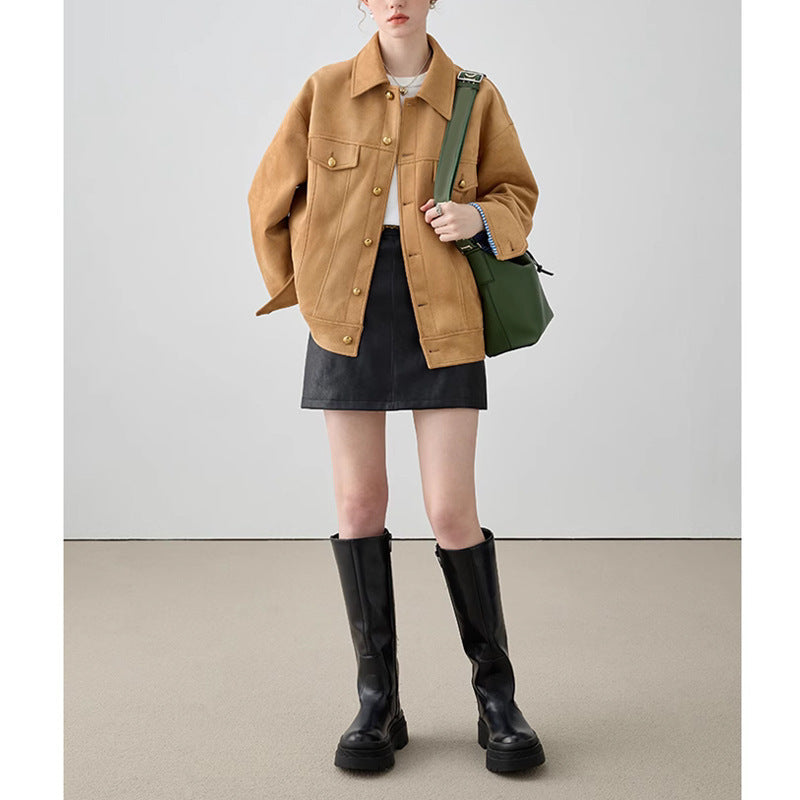 Urban Chic Oversize Süet Mevsimlik Kaban