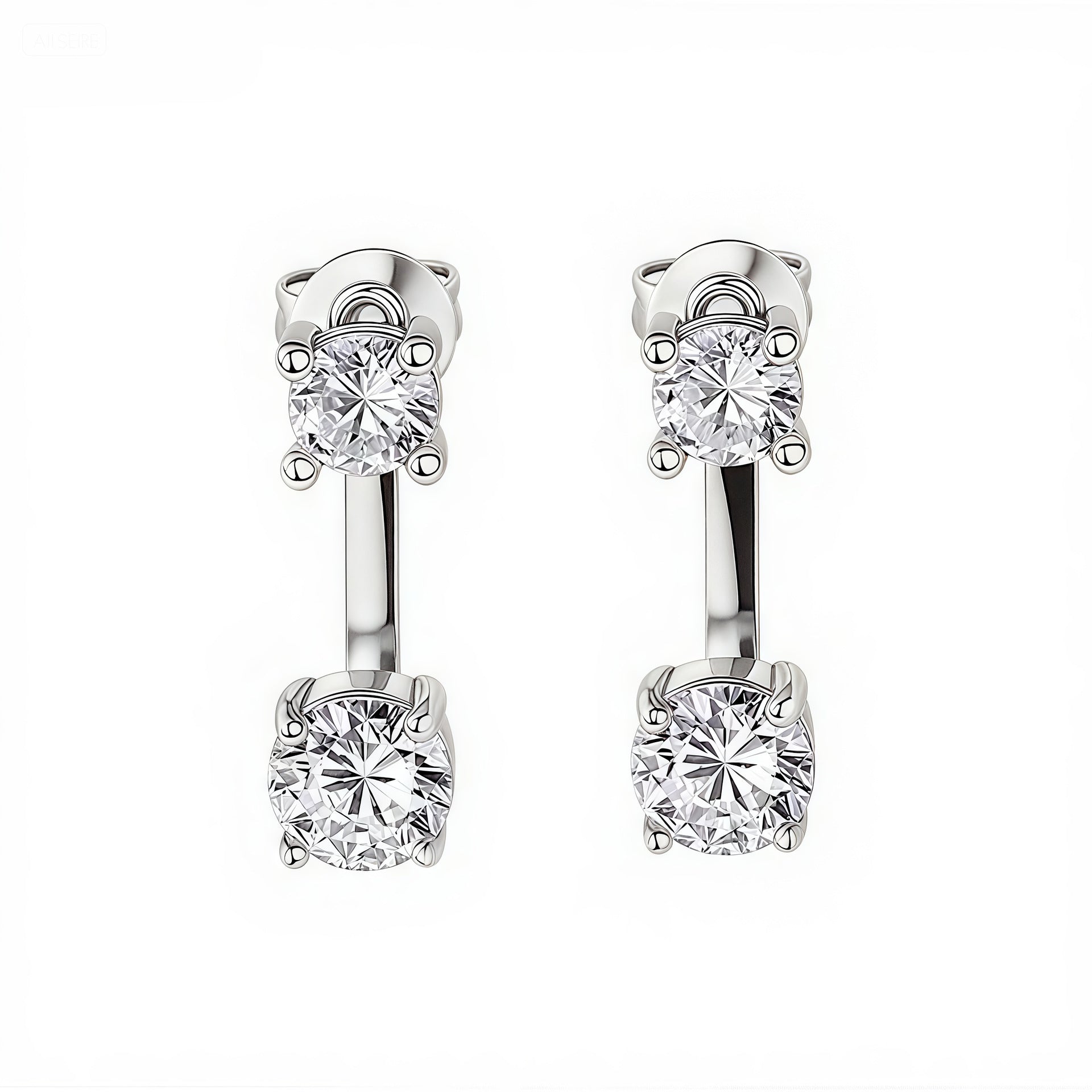 925 ayar Çift  moissanite zarif  küpe