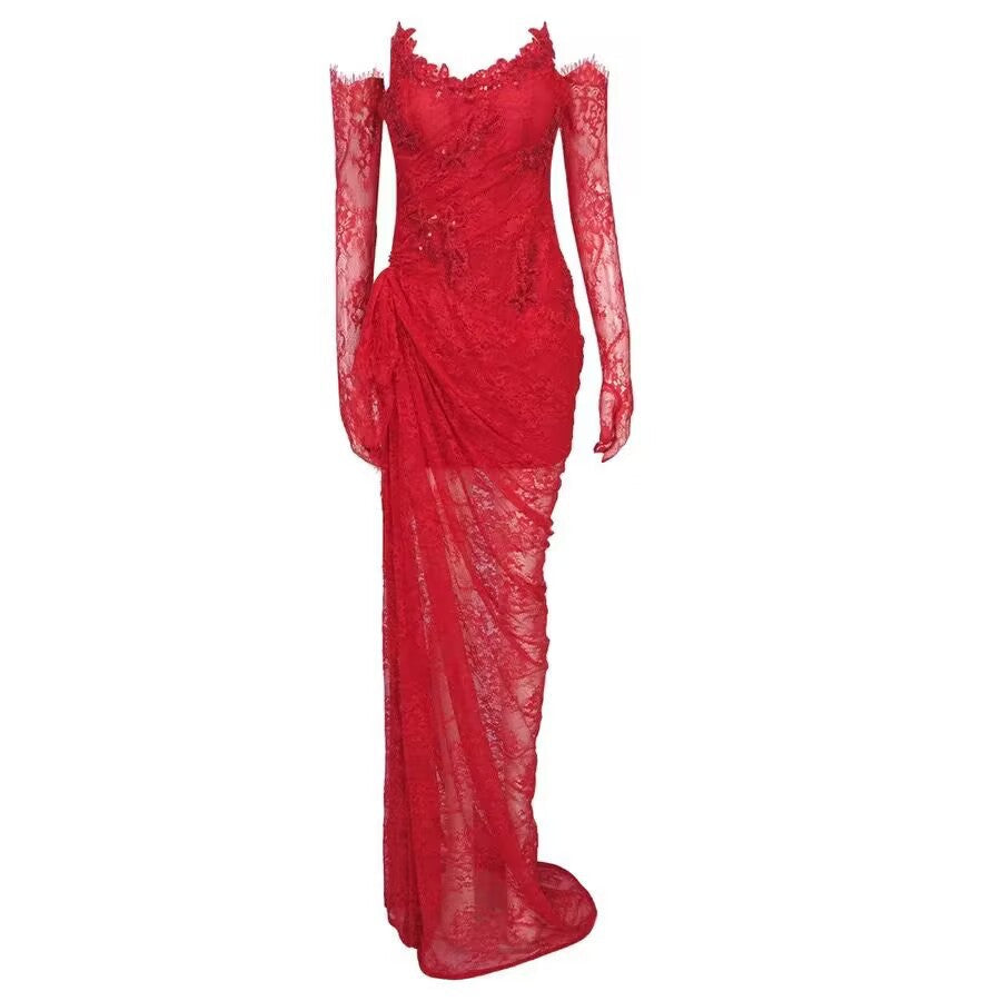 Elvira Dantelli Maxi Elbise
