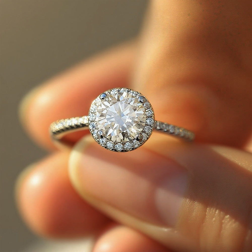 Prenses Işıltısı – 925 Ayar Gümüş Moissanite Tektaş Yüzük (Evlilik Teklifi & Sevgililer Günü)