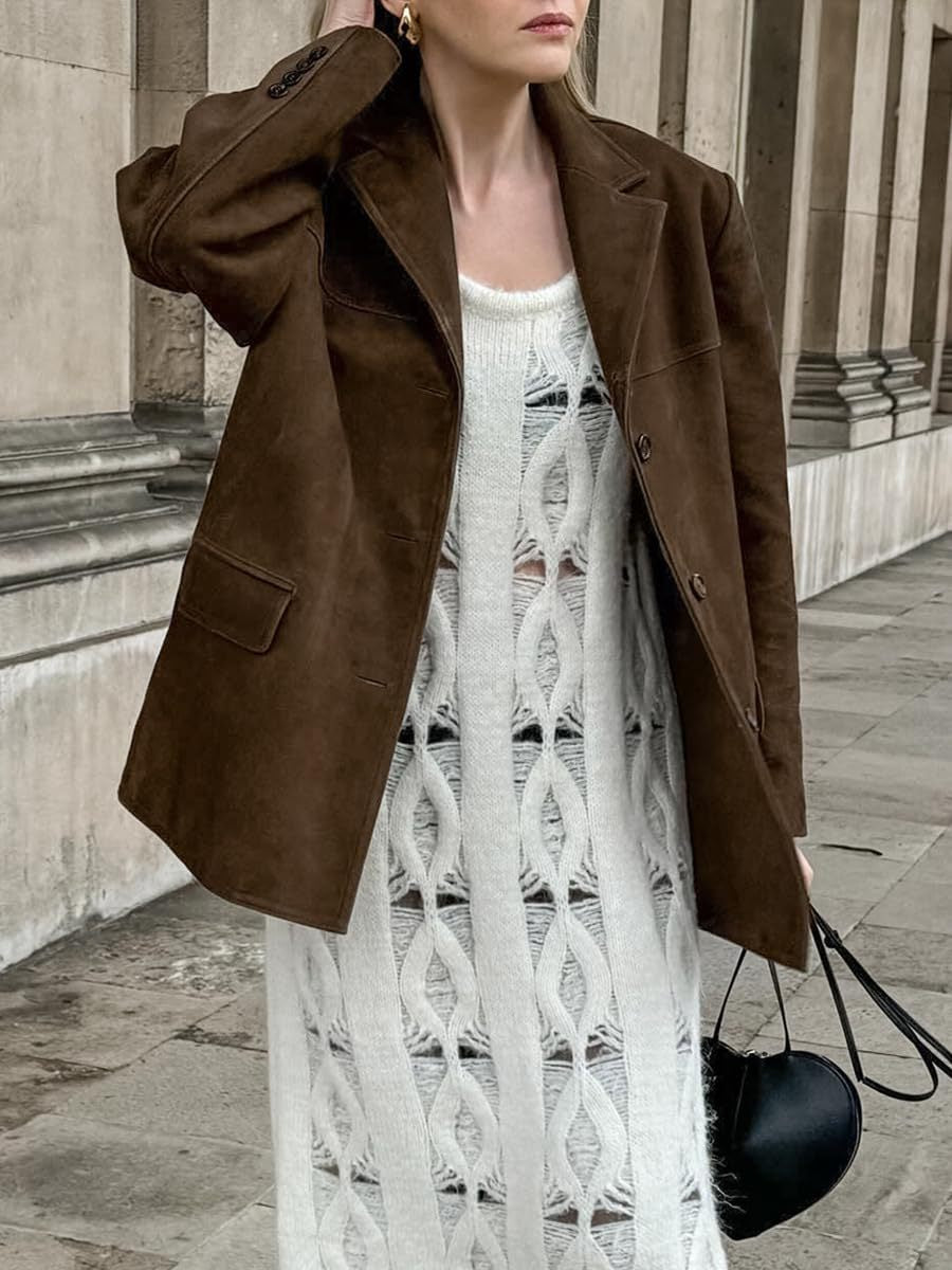 Clarine Klasik Kahve Blazer