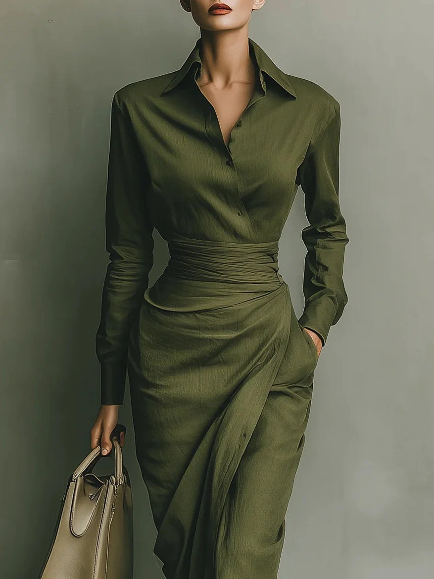Asmara Tie-Waist Midi Sweater Dress